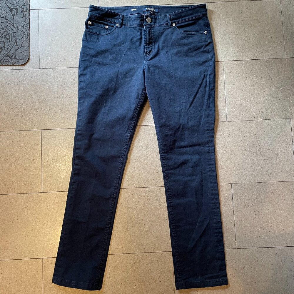 Brooks Brothers Womans Navy Blue Stretch Cotton pants slacks-Size 10